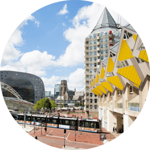 Modern buildings in Rotterdam