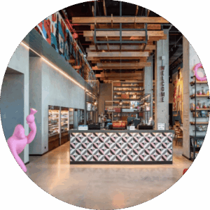 Moxy Oriente hall Lisbon