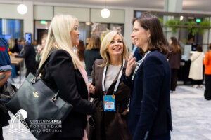 three people networking