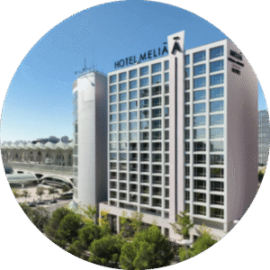 Facade of the Melia Oriente Hotel in Lisbon